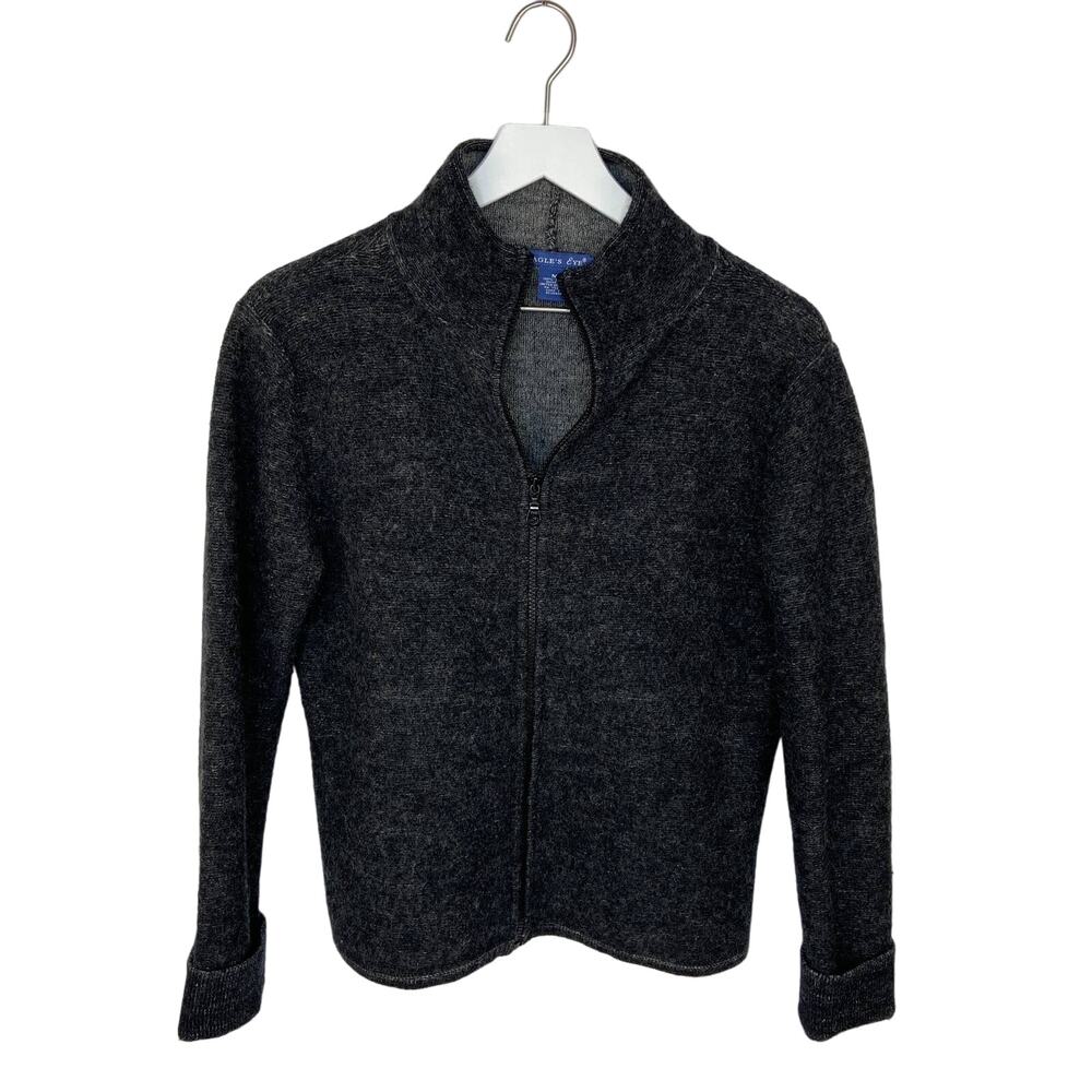 Eagle's Eye Wool Zip Up Dark Gray Cardigan - Women's Size M